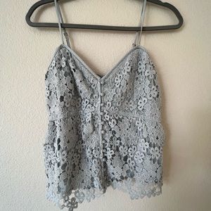 Pastel blue lace top